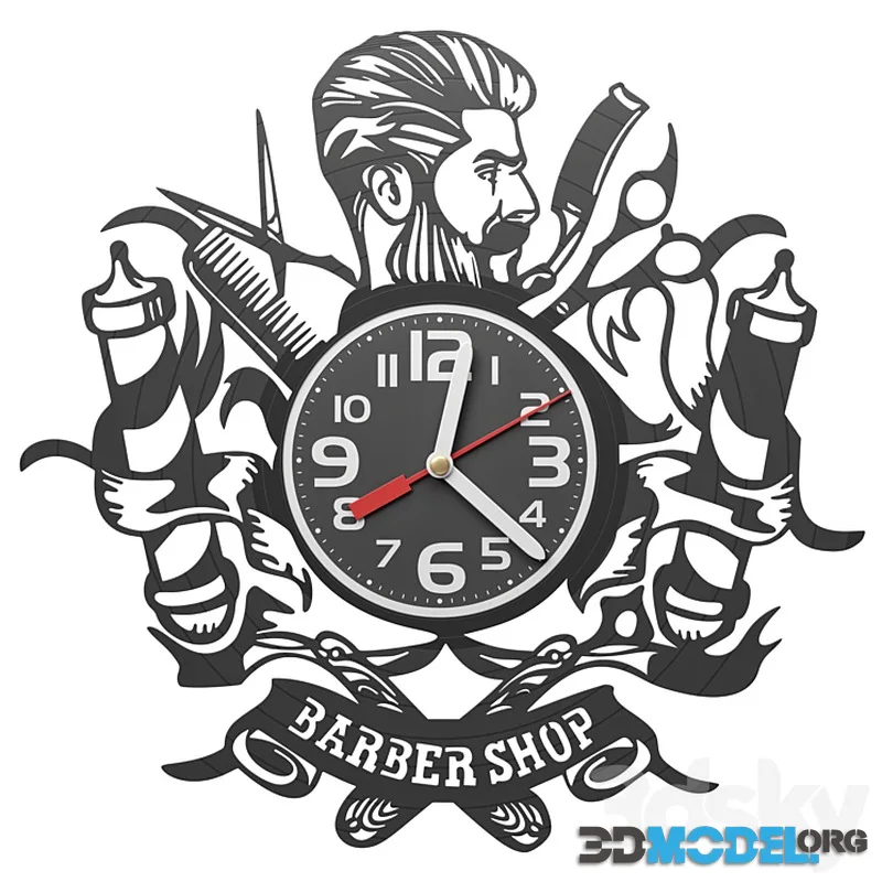 Wall clock in a barbershop