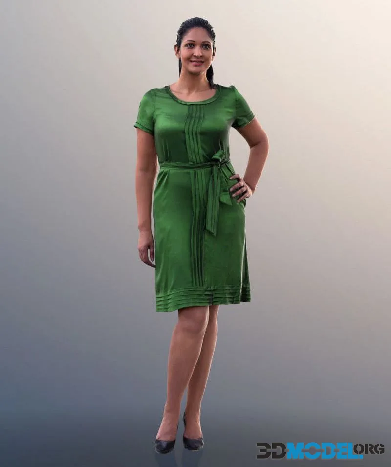 Woman In Green Dress With Hand On Hips (PBR)