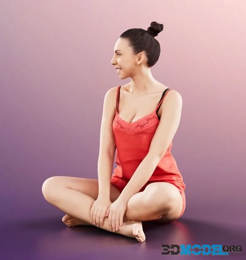 Woman sitting floor (PBR)