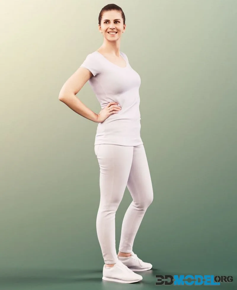 Woman white clothing standing (PBR)
