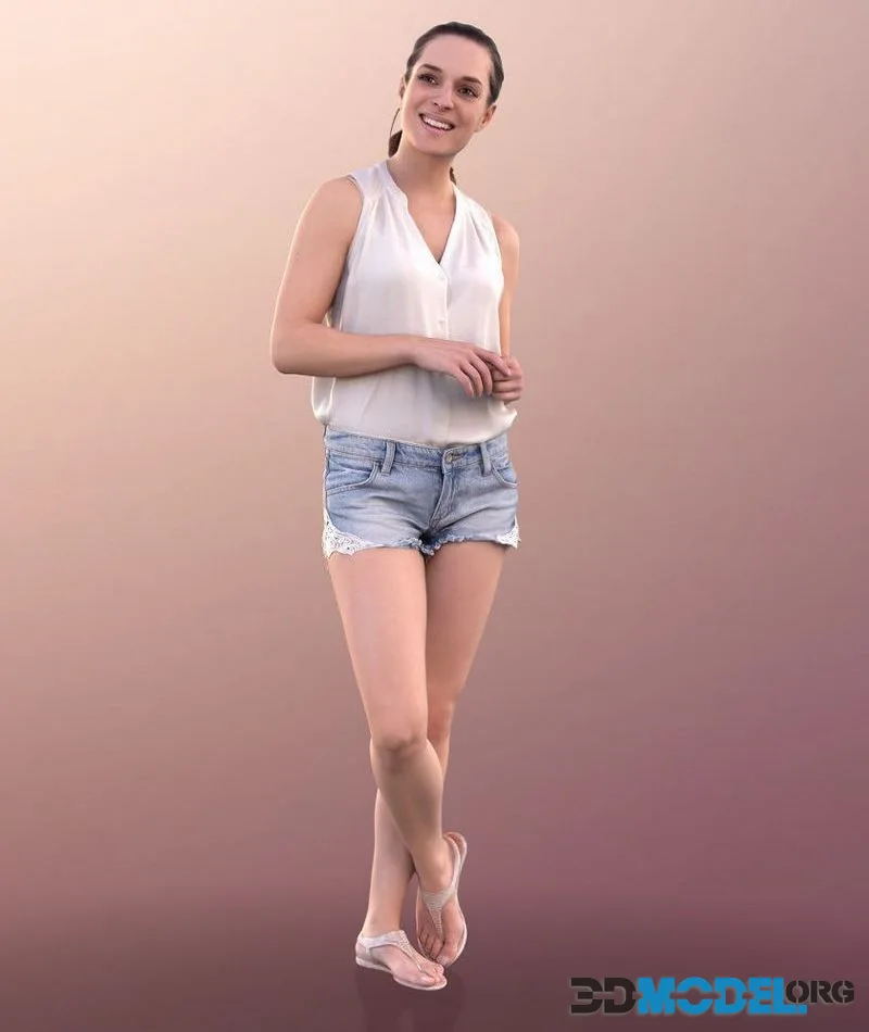 Women Standing Summer low-poly (PBR)