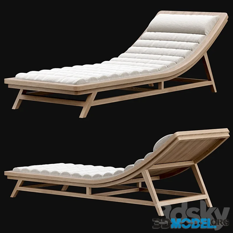Wooden outdoor chaise lounge L15