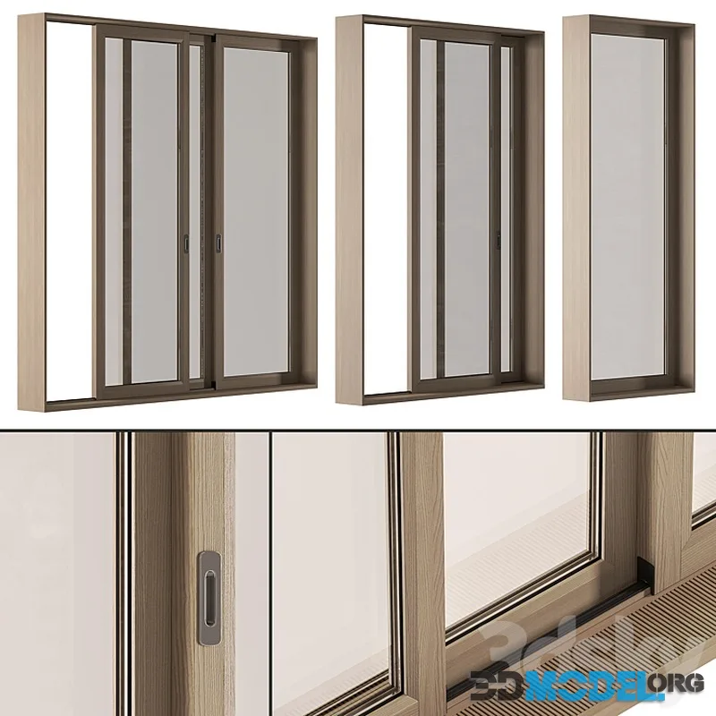 Wooden Sliding Windows Set 36