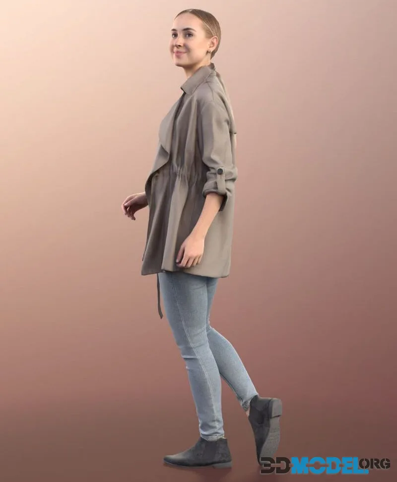 Young Blonde Girl Standing Casual (PBR)
