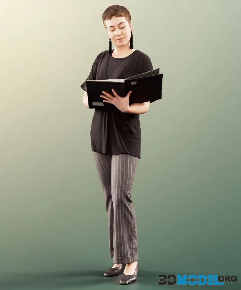 Young Business Woman Reading In Folder (PBR)