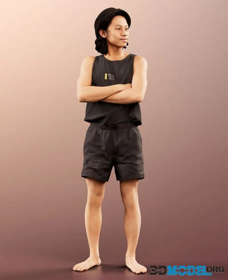 Young Man Standing With Crossed Arms (PBR)