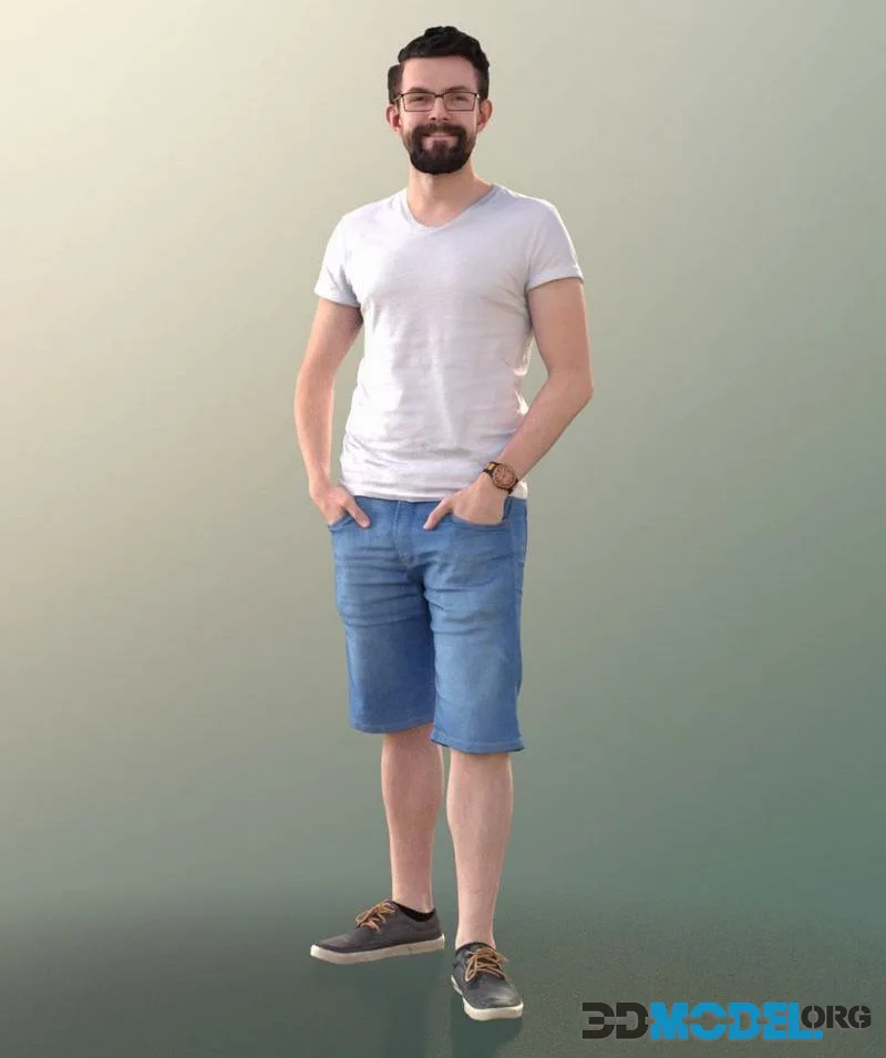 Young Man Standing With Hands In Pockets low-poly (PBR)