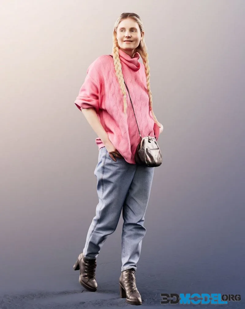 Young Sweet Girl Bangs Pullover Shopping Bag Purse (PBR)