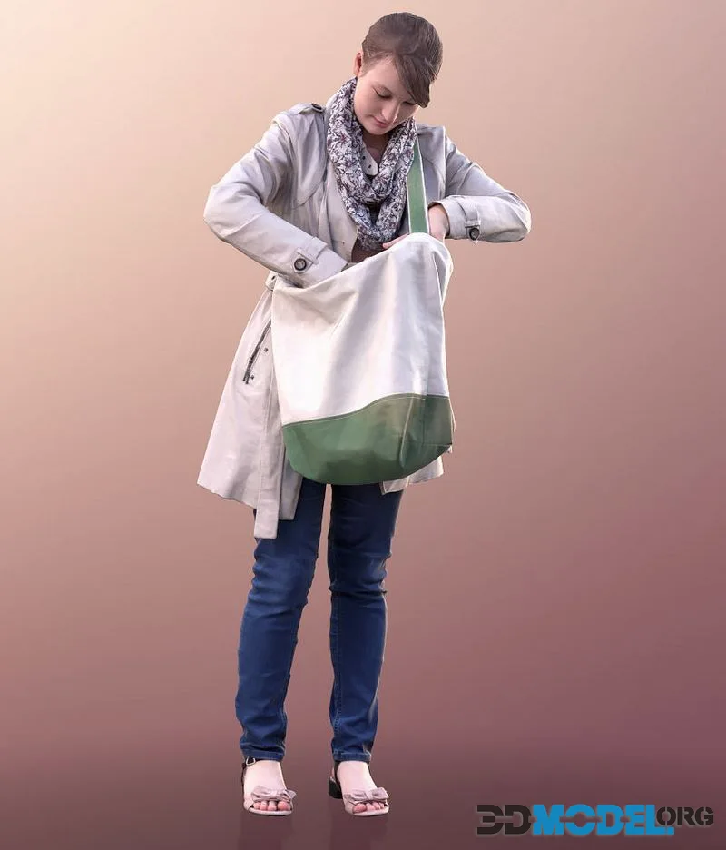 Young Woman Searching In Her Bag (PBR)