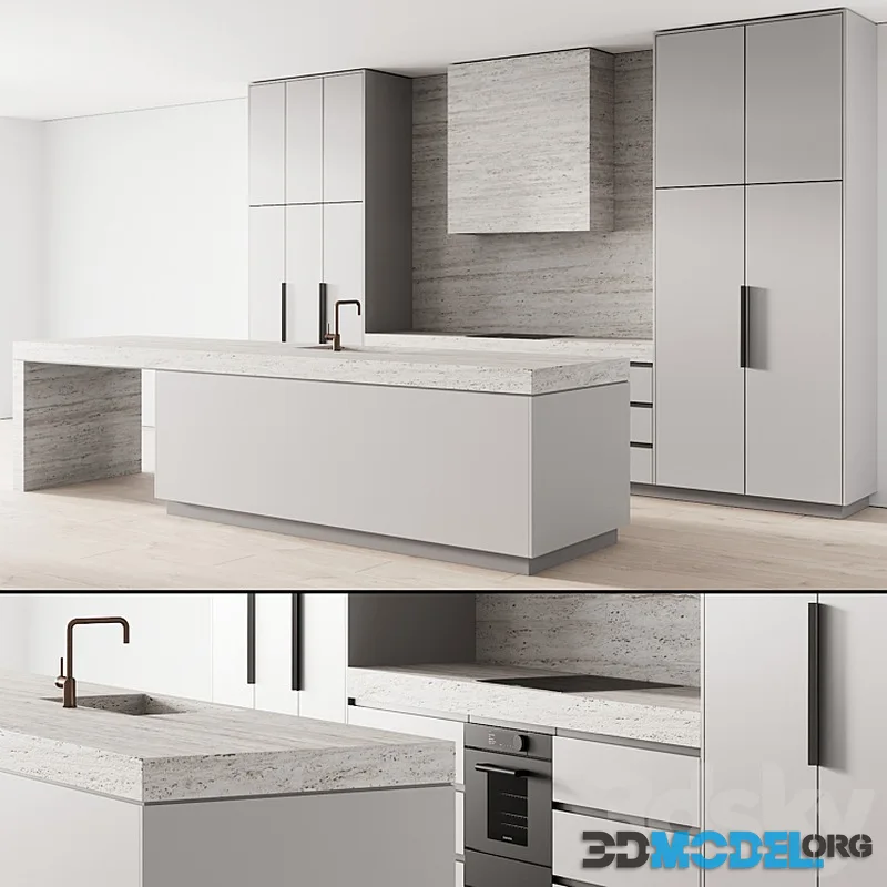 3D Model – 111 modern kitchen 08 zephyr and stone
