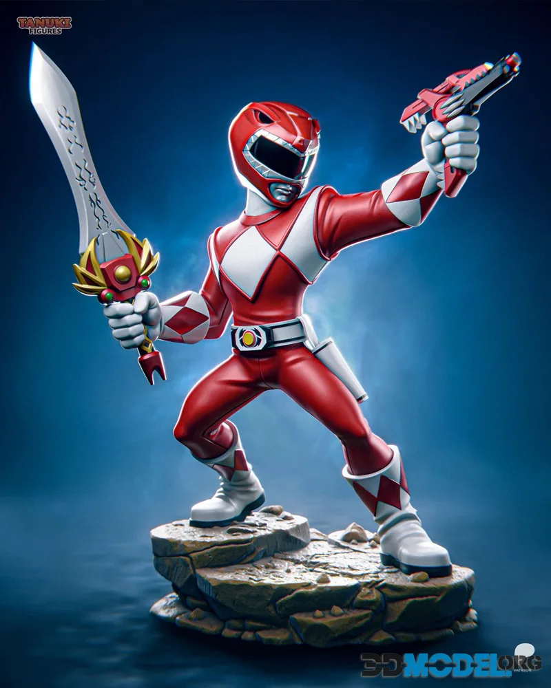 Tanuki Figures - Red Ranger - Power Ranger – Toon – Printable