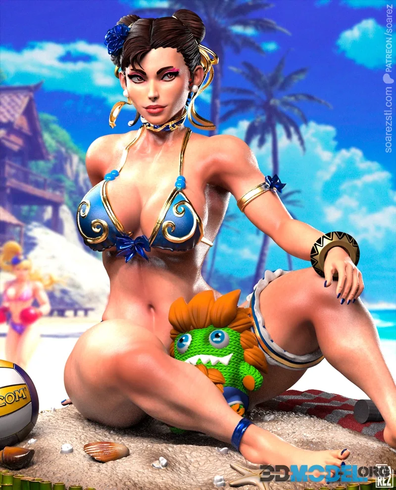 Soarez 3d - Chun-Li The Beach – Printable