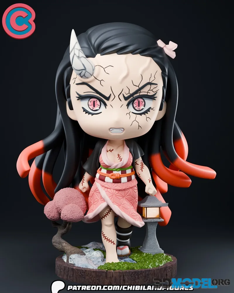 Chibi Land Figures - Nezuko Oni - Demon Slayer - Chibi – Printable