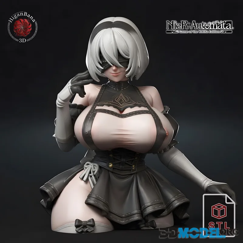 2B Nier Automata Bust - Massive Exposed Tits – Printable
