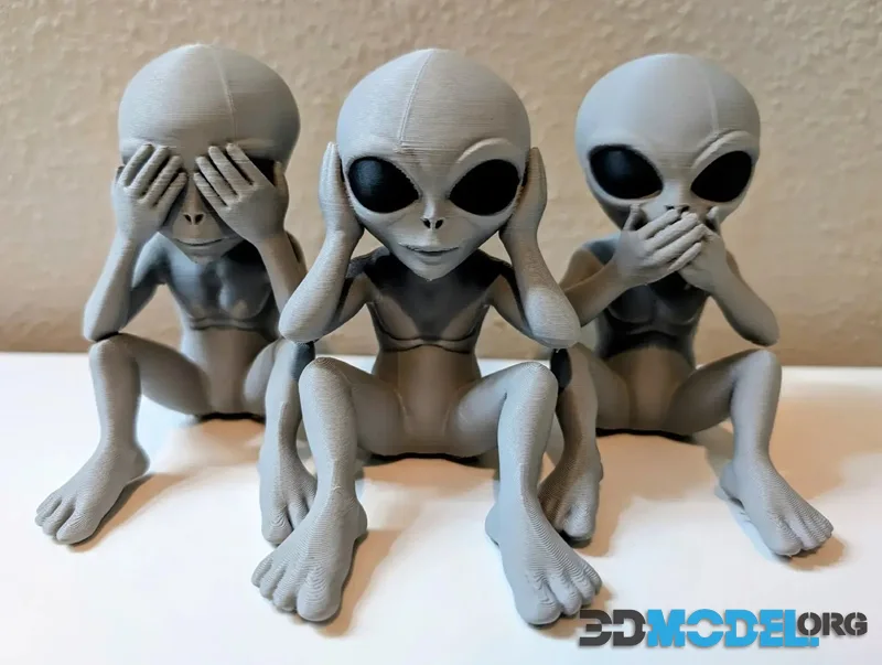 No Evil - Alien Collection (See No Evil, Hear No Evil, Speak No Evil) – Printable