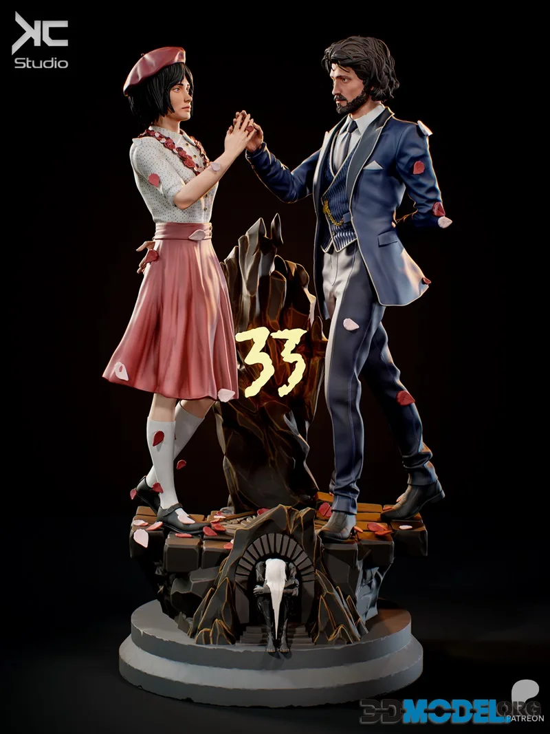 KcStudio - Gustave and Sophie - Clair Obscur - Expedition 33 Diorama – Printable