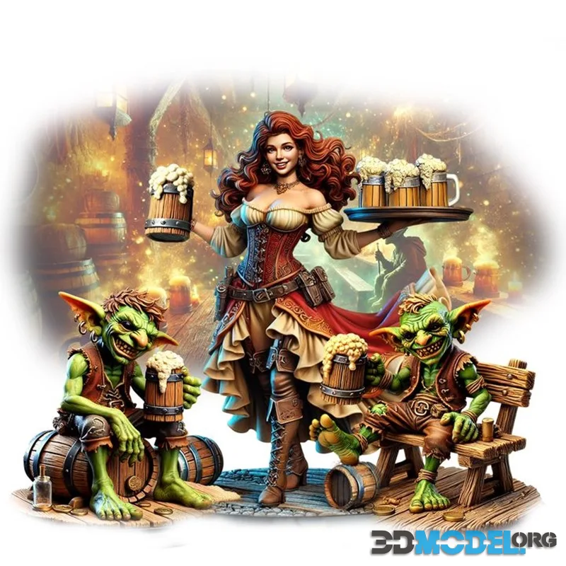 Barmaid Brenda - A Round for the Rowdy Goblins – Printable