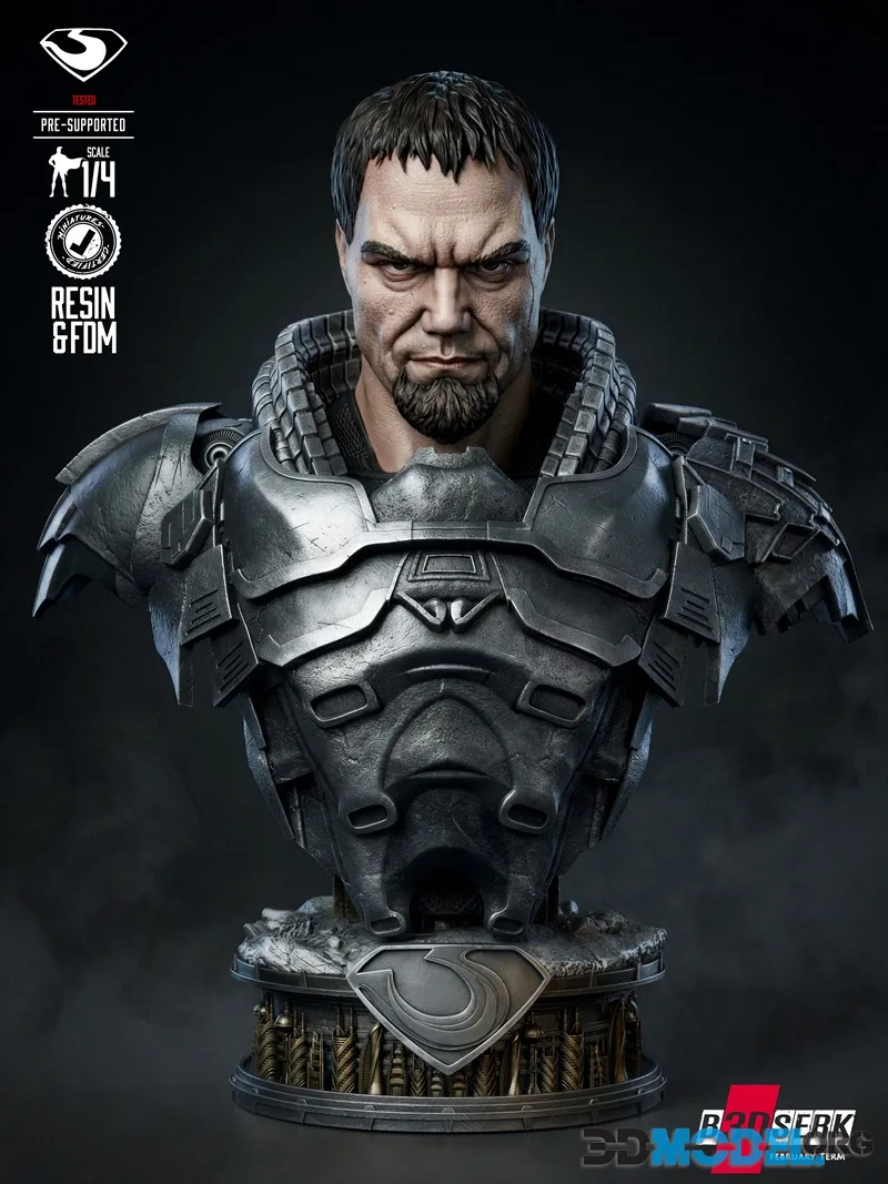 B3DSERK - General Zod Bust Portrait – Printable