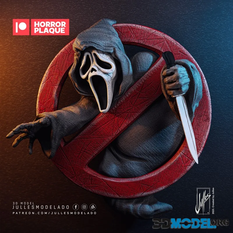 Julles Modelado - Ghostface Plaque 01 – Printable