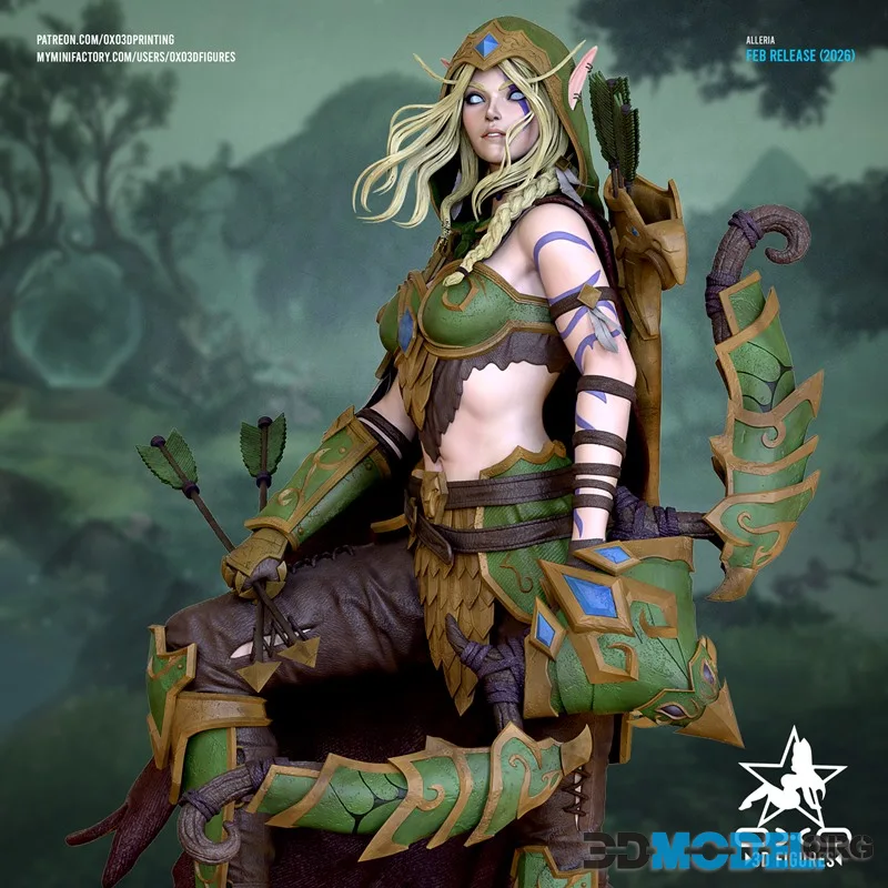 OXO3D Figures - Alleria Windrunner Miniature – Printable