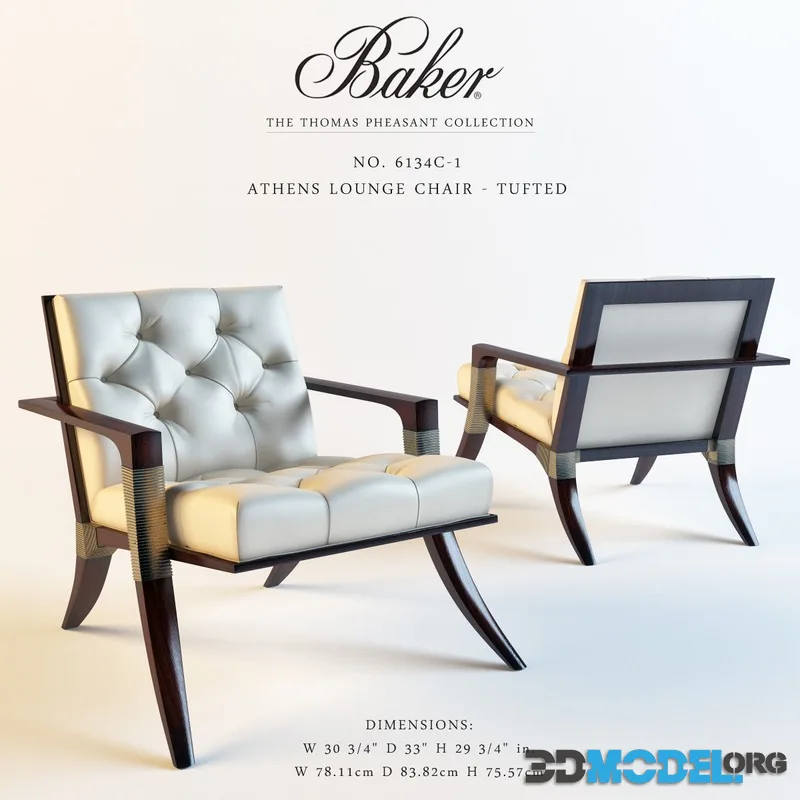 Baker 6134C-1 ATHENS LOUNGE CHAIR TUFTED