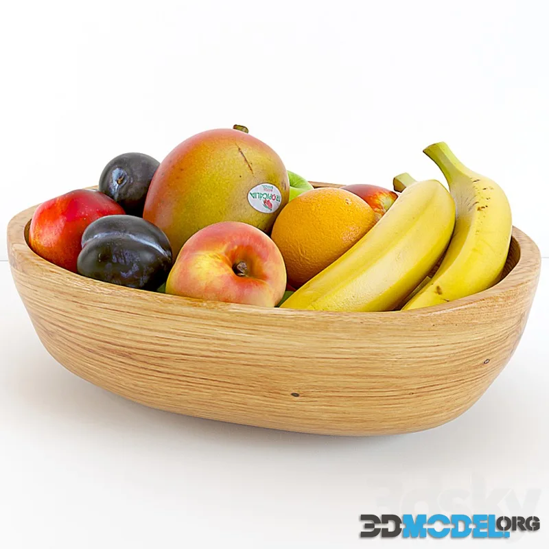 Bananas, plums, peaches, fruits