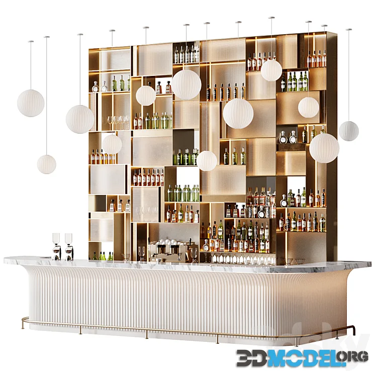 Bar 3 with ball pendant lamps