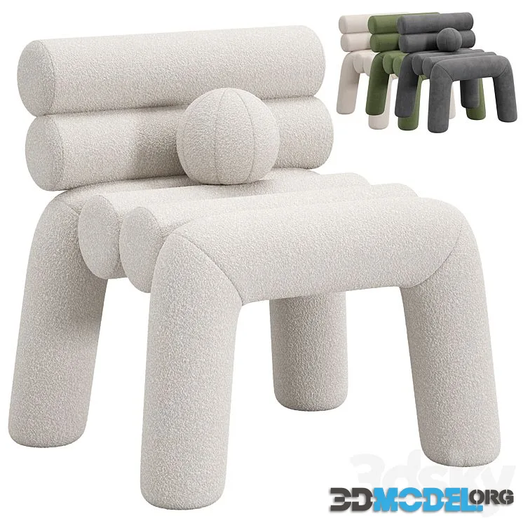 Beige Velvet Accent Chair by Homary