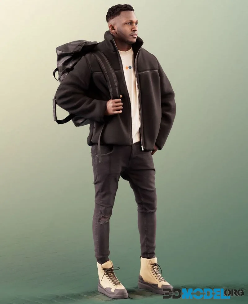 Black Afirican Native Man Shopping Backpack (PBR)