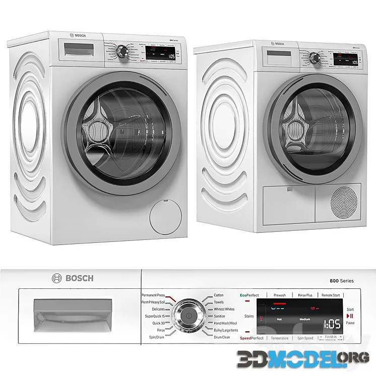 Bosch 800 Series Washing Machine and Dryer – Bosch WAT28402UC – Bosch WTG865H4UC