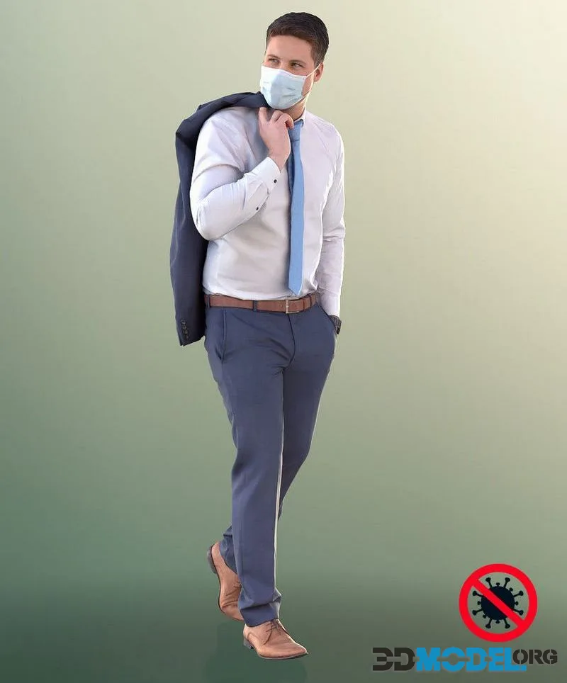 Business Man In Suit And Tie With Mask (PBR)