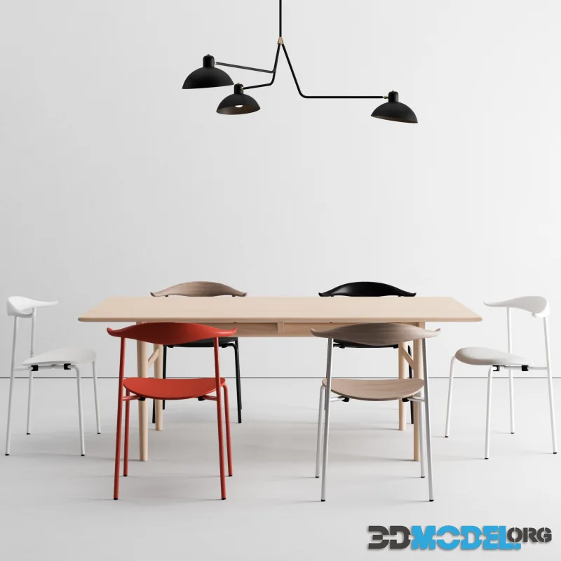 Carl Hansen dining set + Waldorf Triple light