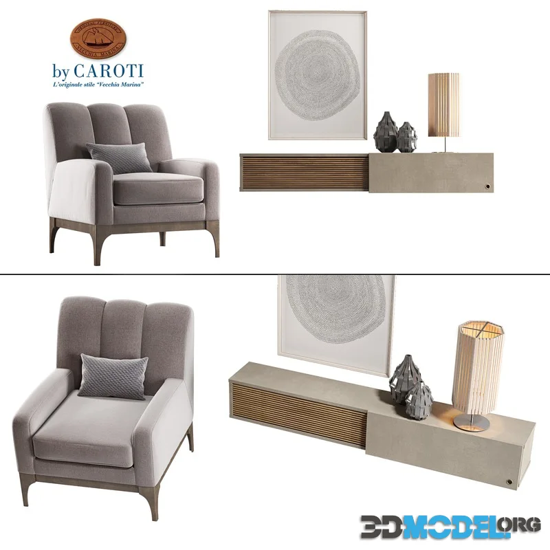 Caroti. Armchair, modular furniture system and decor