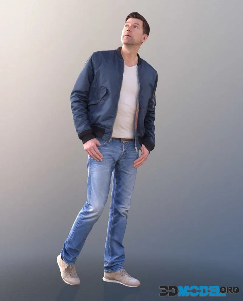 Casual Man Standing Walking Around low-poly (PBR)