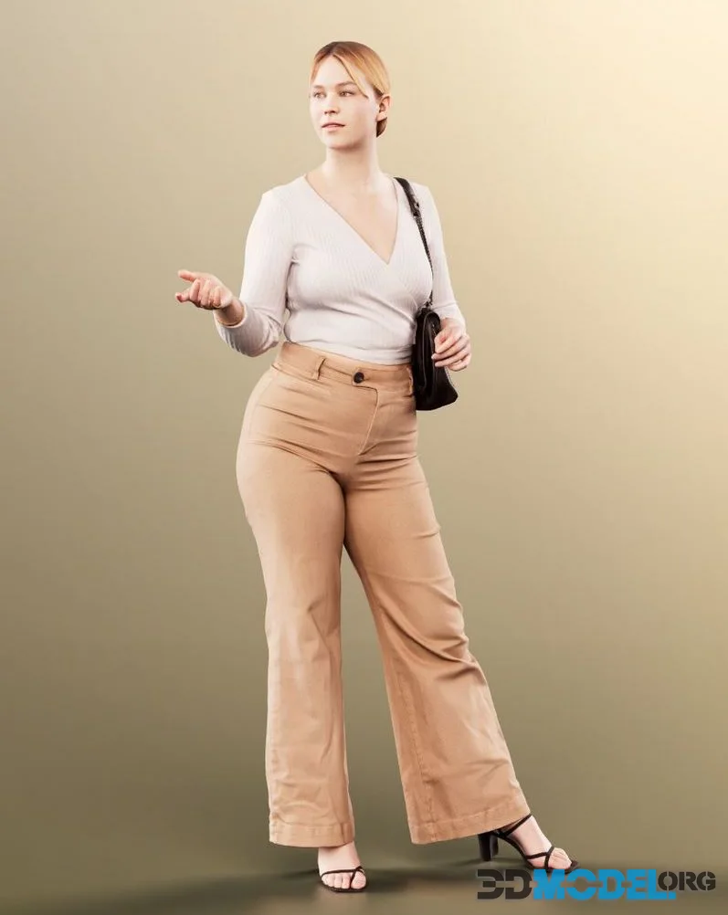 Casual Standing Woman Talking And Gesturing (PBR)