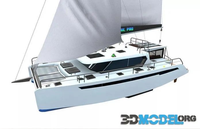 Catamaran Low-Poly (PBR)
