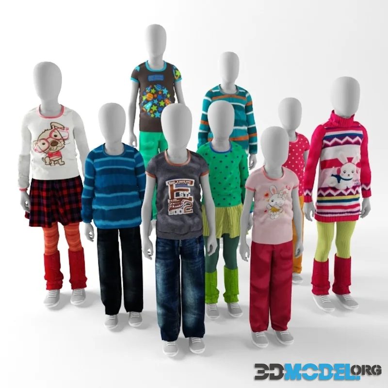 Children mannequins abstract