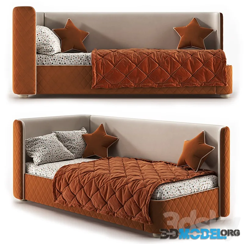 Children’s bed Matelasse-07 Cognac