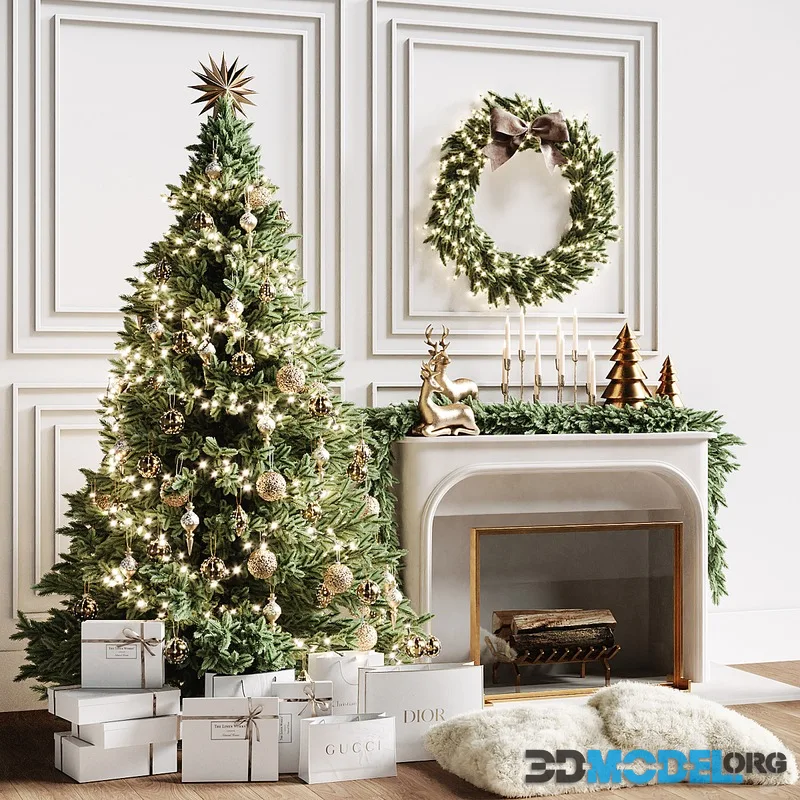Christmas tree with fireplace 3