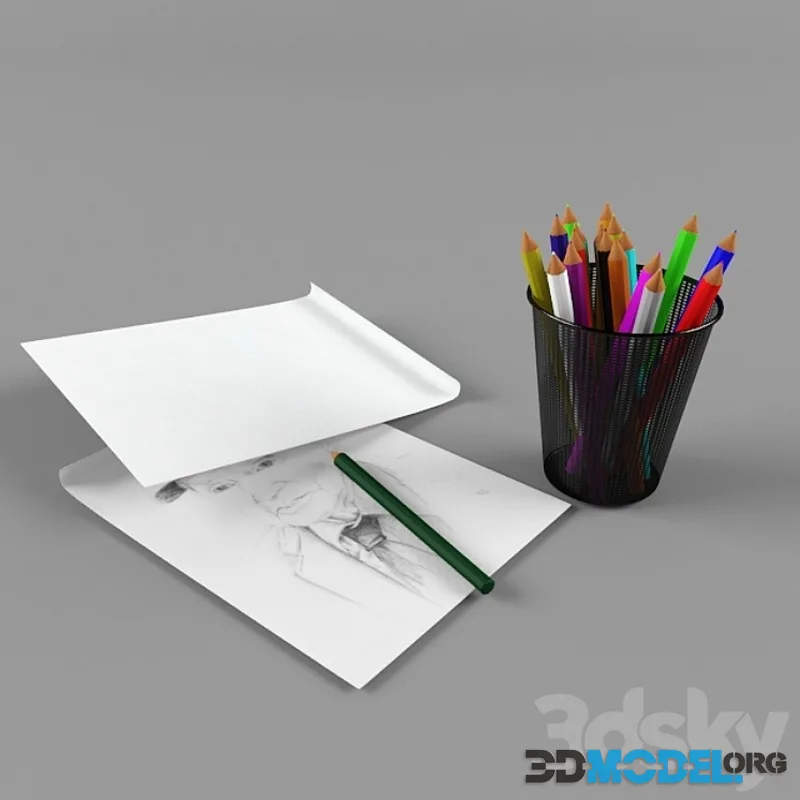Color pencil and paper