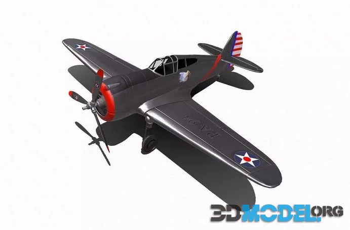 Curtiss P-36 Hawk low-poly (PBR)