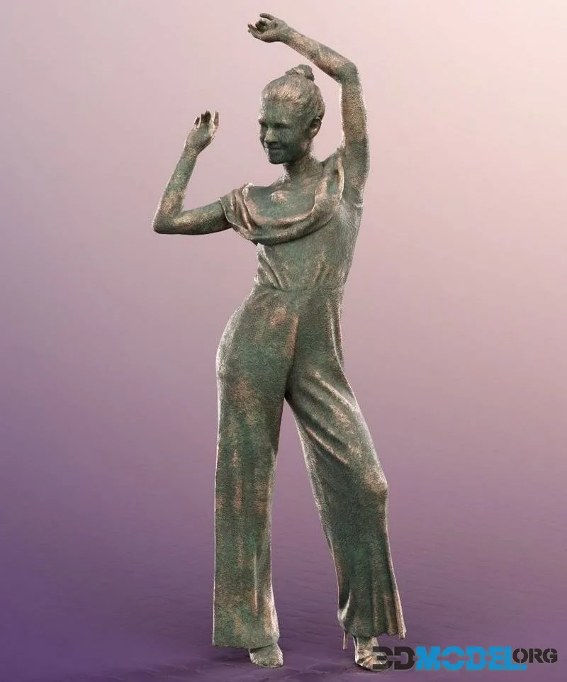 Dancing Woman Statue low-poly (PBR)