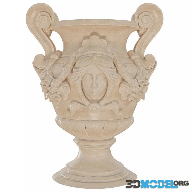 Decorative Stone Urn – Ornate Classical Vase (PBR)