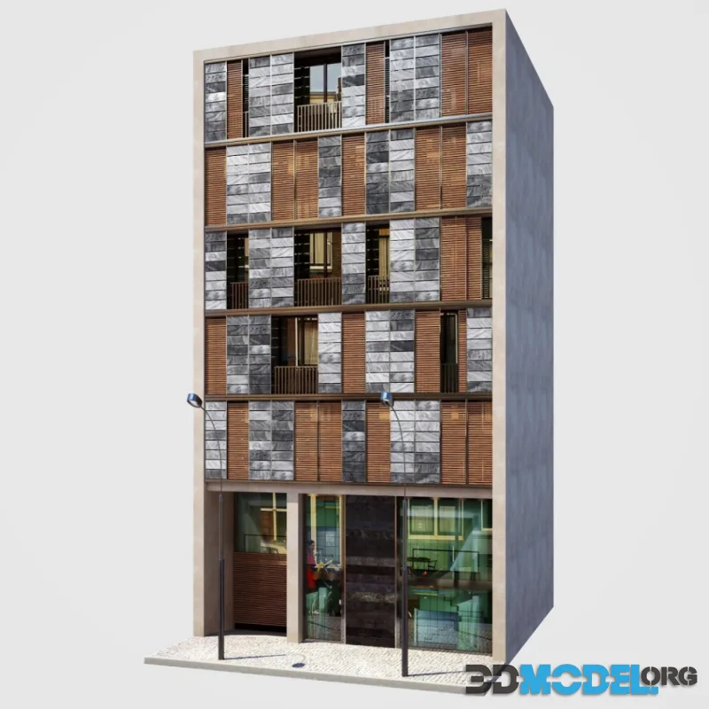 Facade. Office and Apartment building