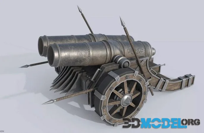 Fantasy cannon low-poly