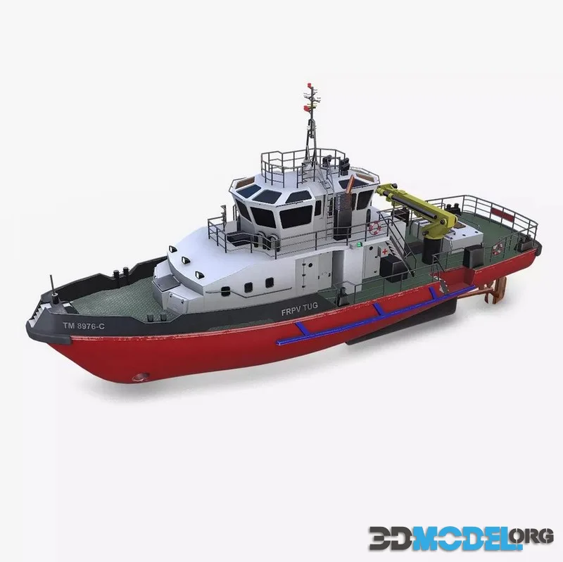 Fast Responsive Tugboat Low-poly (PBR)
