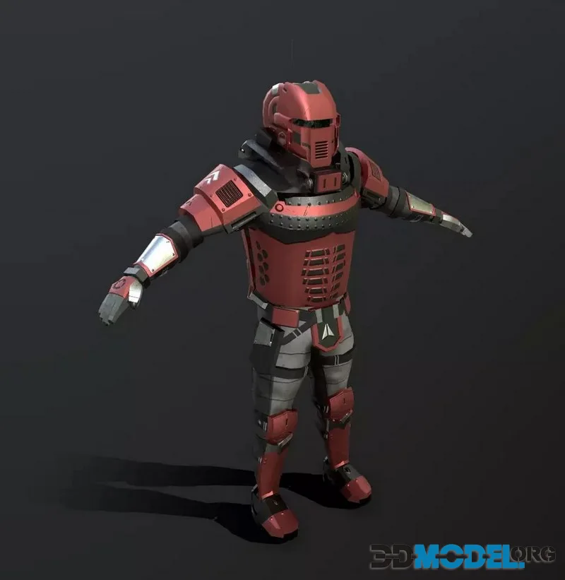 Futuristic Soldier low-poly (PBR)
