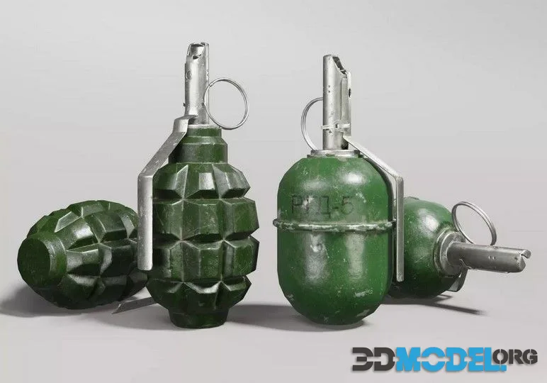 Grenades RGD-5 and F1 low-poly (PBR)