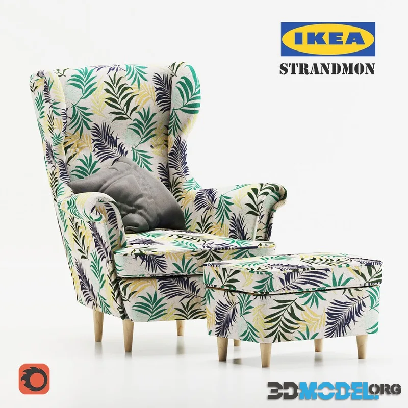 Ikea Strandmon, armchair pillow pouf