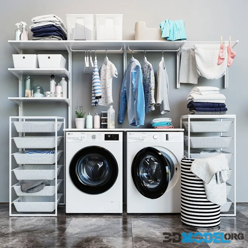 IKEA wall-mounted unit Algot 14 ikea BOAXEL washing machine